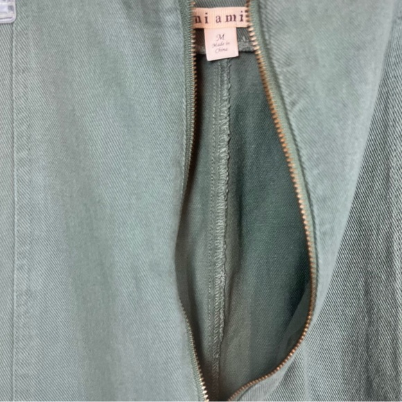 Miami-moss green skirt with front zip up & pockets-Medium - Picture 5 of 9